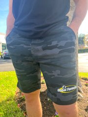 Mens Black Camo Fleece Short